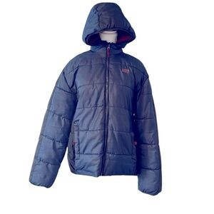 Hawke & Co Performance Hooded Puffer coat Boys 18/20 Blue and Black Winter